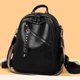 Women Leather Backpack Large Capacity Casual Shoulder Bag for Teenage Girl