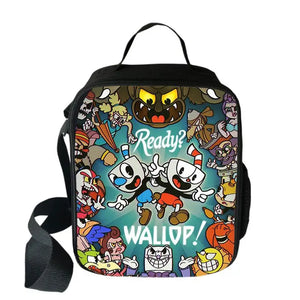 Cuphead Mugman Lunch Bags Boys Girls Travel Tote Bags