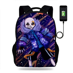 Undertale Backpack Boy Girl School Bag Children Teenager USB Charging