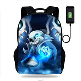 Undertale Backpack Boy Girl School Bag Children Teenager USB Charging