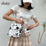 Harajuku Cow Print Women Shoulder Bag Clear Crossbody Handbag