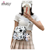 Harajuku Cow Print Women Shoulder Bag Clear Crossbody Handbag
