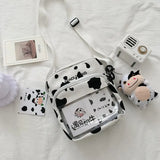 Harajuku Cow Print Women Shoulder Bag Clear Crossbody Handbag