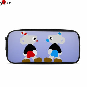 Kid's Cuphead Game Mugman Pencil Case for School Supplies
