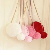 Girls Faux Fur Shoulder Bag Children Sweet Style Small Zipper Crossbody Bag