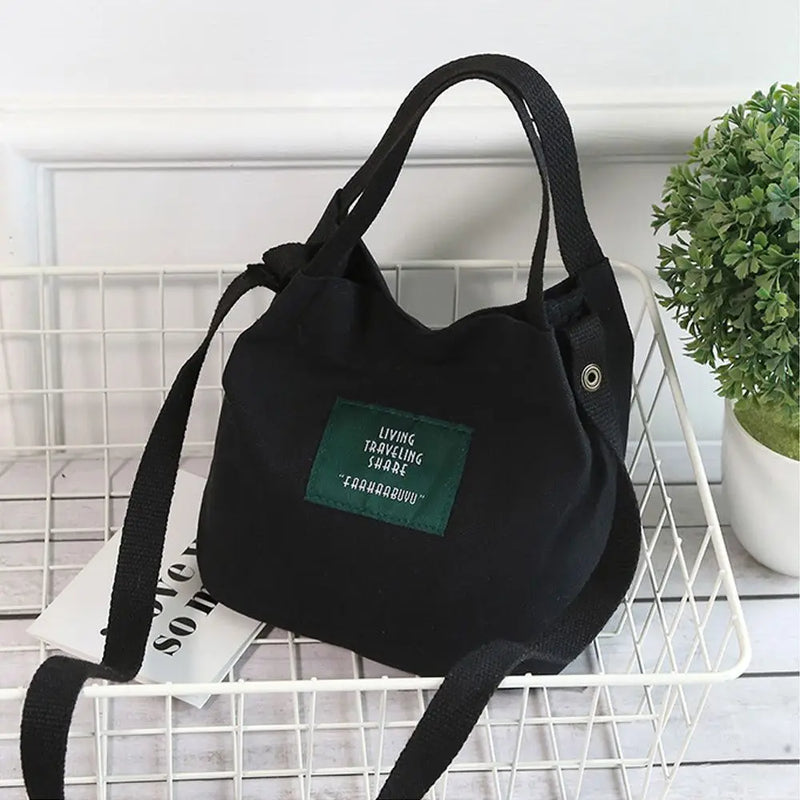 Women's Canvas Shoulder Bag - Large