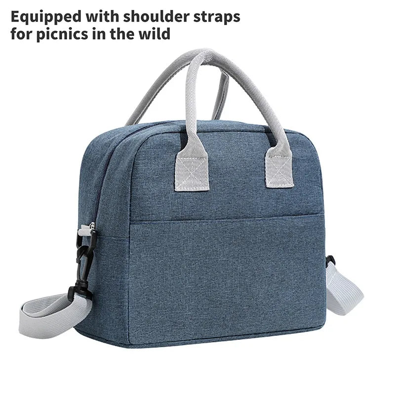 Large Shoulder Cooler Bags Portable Lunch Bag For Women Zipper Thermal Bag