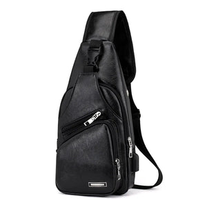 Men Handbags Casual PU Leather Bag Vertical Briefcase Shoulder Messenger Bags