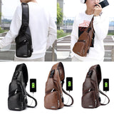 Men Handbags Casual PU Leather Bag Vertical Briefcase Shoulder Messenger Bags