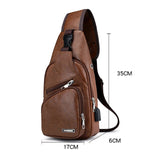 Men Handbags Casual PU Leather Bag Vertical Briefcase Shoulder Messenger Bags