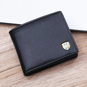 Stylish Men's Short Leather Wallet Money Clip Carteira Masculina