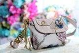 National Appliques Small Women Cover bags! Floral Embossing Lady Shoulder bags