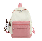 Canvas School Backpack for Teenage Girl - Big Capacity