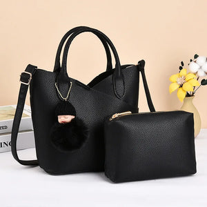 Large Capacity Litchi Pattern Shoulder Bag