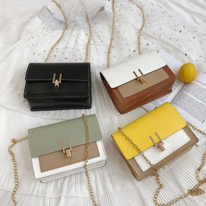Women Chain Shoulder Bag Y Lock Mini Square Bag