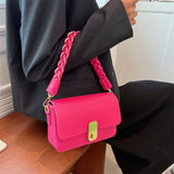 Hot PU Leather Pink Shoulder Bag For Women Crossbody Party Purse