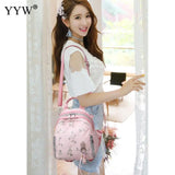Pink Embroidery Flower Women's Backpack Preppy Style Casual Lovely Backpack