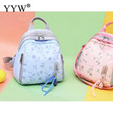 Pink Embroidery Flower Women's Backpack Preppy Style Casual Lovely Backpack