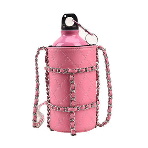 Pink Women Water Bottle Pouch Totes Ins Style Chain Shoulder Bag Purse