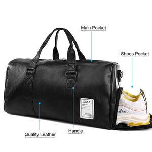 PU Leather Luggage Bag With Shoes Pocket