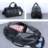 PU Leather Luggage Bag With Shoes Pocket