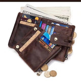 RFID Anti-Theft Swiping Wallet Oil Wax Cowhide Men's Leather Wallet