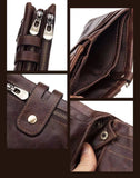 RFID Anti-Theft Swiping Wallet Oil Wax Cowhide Men's Leather Wallet