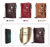 RFID Anti-Theft Swiping Wallet Oil Wax Cowhide Men's Leather Wallet