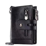 RFID Anti-Theft Swiping Wallet Oil Wax Cowhide Men's Leather Wallet