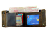 Retro Brown Leather Mens Wallet Tow Snap Hasp Style