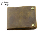Retro Brown Leather Mens Wallet Tow Snap Hasp Style