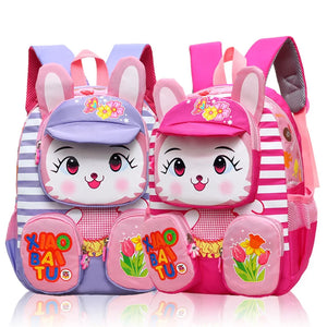 3D Rabbit School Backpack for Girls and Boys