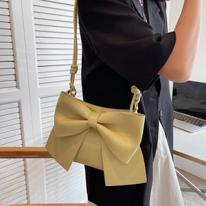 Women's Shoulder Bag Bow Crossbody Bags Leather Handbags Purse