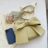 Women's Shoulder Bag Bow Crossbody Bags Leather Handbags Purse