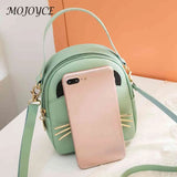 Cat Small Backpack Delicate PU Leather Messenger Shoulder Bags