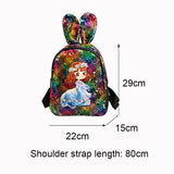 Lovely Rabbit Ear Backpack Girls School Book Bag Cartoon Sequin Casual Knapsack