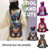Lovely Rabbit Ear Backpack Girls School Book Bag Cartoon Sequin Casual Knapsack
