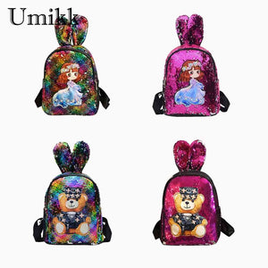 Sequin Rabbit Ear Schoolbag for Hiking and Travel