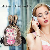 Wear-resistant Sequins Backpack Lovely Rabbit Ear School Bag