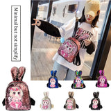 Wear-resistant Sequins Backpack Lovely Rabbit Ear School Bag