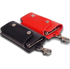 Big Capacity Key Wallets Buckle Style Pu Leather Solid Colors Keys Holders
