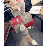 Boston Patchwork PU Leather Women Bag Shoulder Crossbody Messenger Bags Handbag
