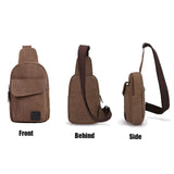 Canvas Men's Streetwear Sling Bag Solid Shoulder Messenger Bag