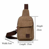 Canvas Men's Streetwear Sling Bag Solid Shoulder Messenger Bag