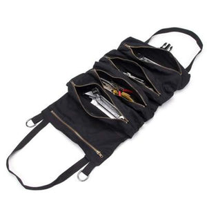 Canvas Roll Up Tools Pouch Wrench Organizer Car Back Seat Storage Bags