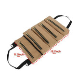 Canvas Roll Up Tools Pouch Wrench Organizer Car Back Seat Storage Bags
