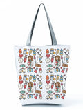 Cartoon Nurse Mask Shoulder Bag Travel Beach Tote Bag For Women