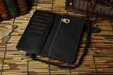 Hot Crazy Horse Leather Chain Wallet Purse Clutch For Men
