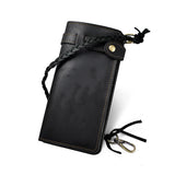 Hot Crazy Horse Leather Chain Wallet Purse Clutch For Men
