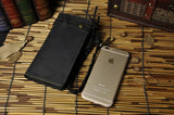 Hot Crazy Horse Leather Chain Wallet Purse Clutch For Men